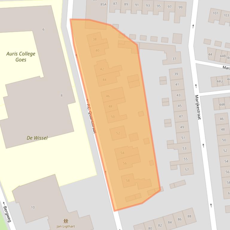 Kaart van postcodegebied 4461VD.