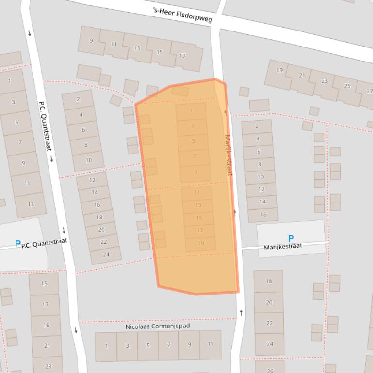 Kaart van postcodegebied 4461VE.