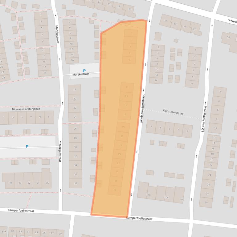 Kaart van postcodegebied 4461VK.