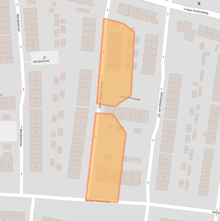 Kaart van postcodegebied 4461VL.