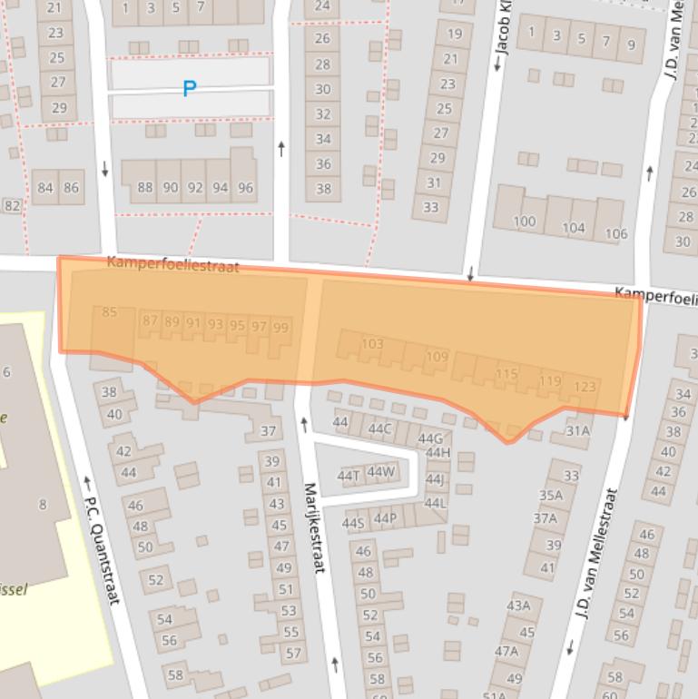 Kaart van postcodegebied 4461VM.