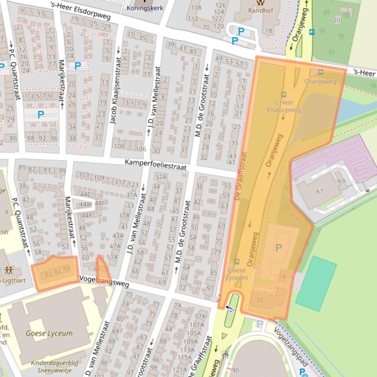 Kaart van postcodegebied 4461VN.