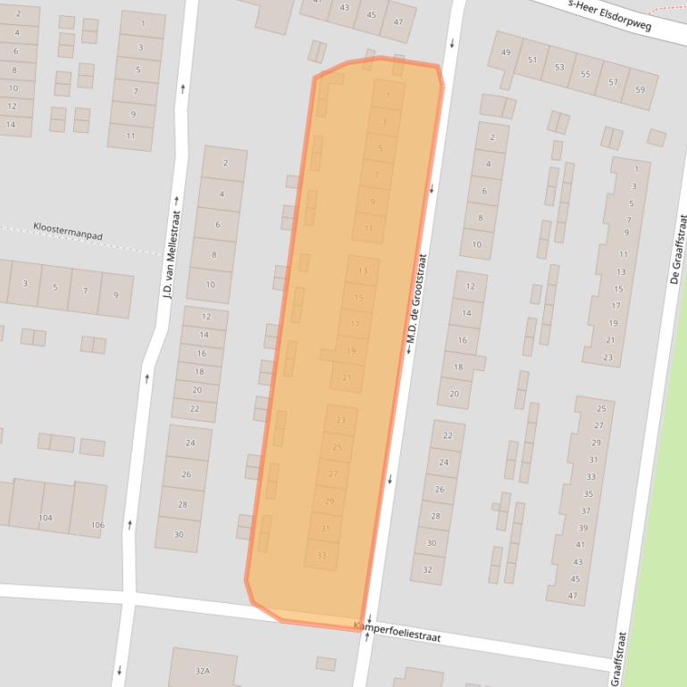 Kaart van postcodegebied 4461VX.