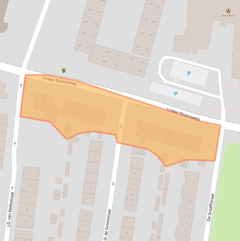 Kaart van postcodegebied 4461WJ.