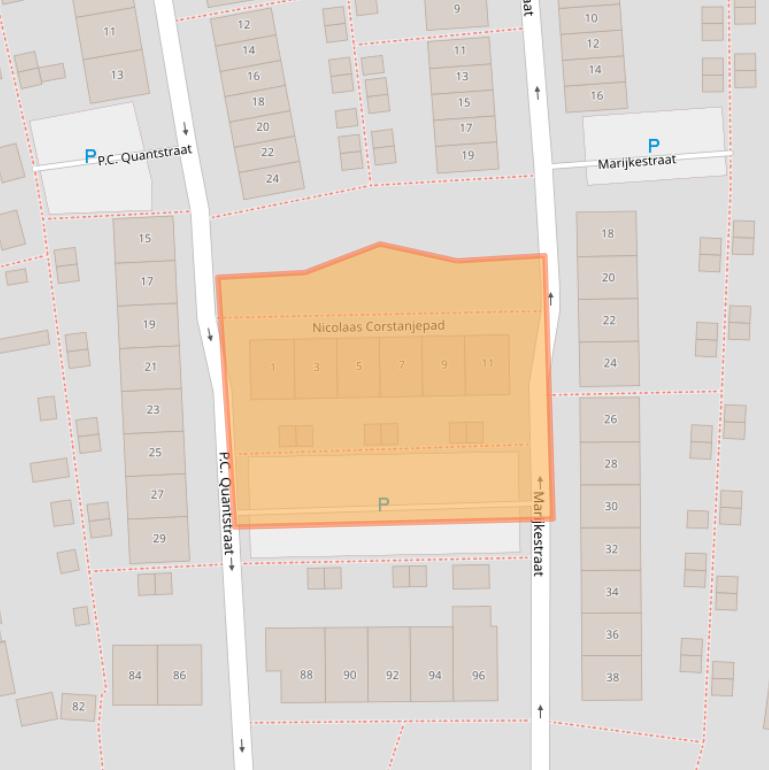 Kaart van postcodegebied 4461WM.