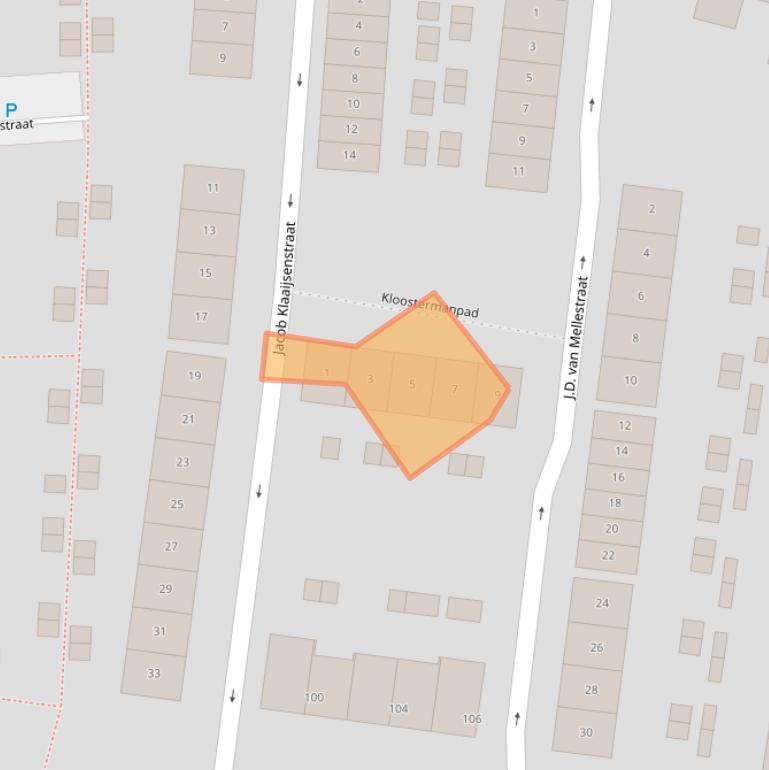 Kaart van postcodegebied 4461WW.