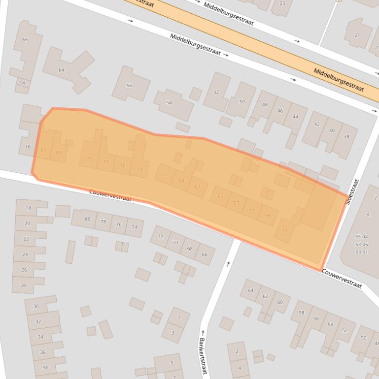 Kaart van postcodegebied 4461XC.