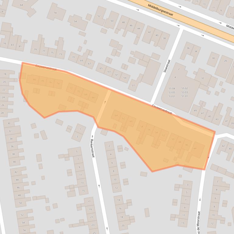 Kaart van postcodegebied 4461XE.