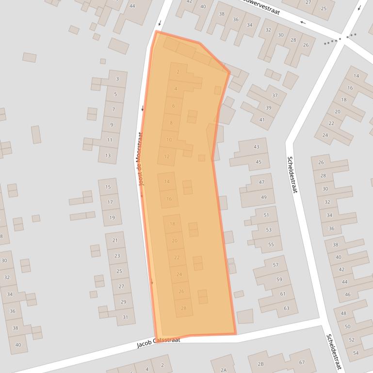 Kaart van postcodegebied 4461XH.