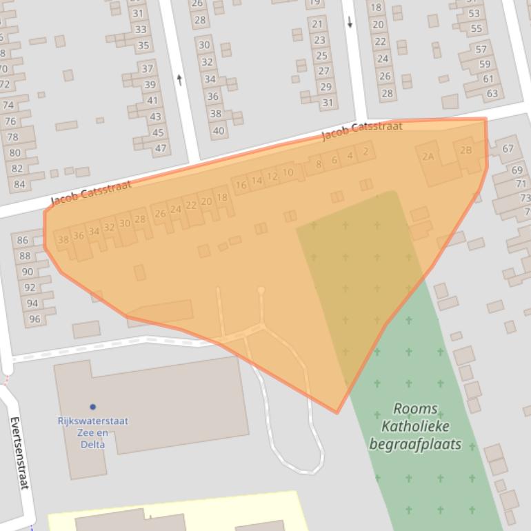 Kaart van postcodegebied 4461XM.