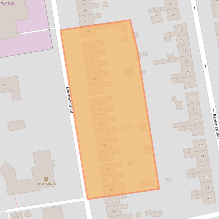 Kaart van postcodegebied 4461XR.