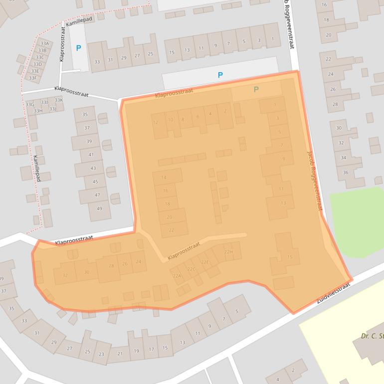 Kaart van postcodegebied 4461ZH.