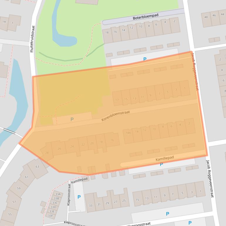 Kaart van postcodegebied 4461ZJ.