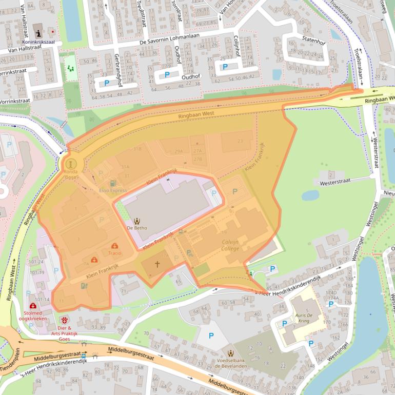 Kaart van postcodegebied 4461ZN.