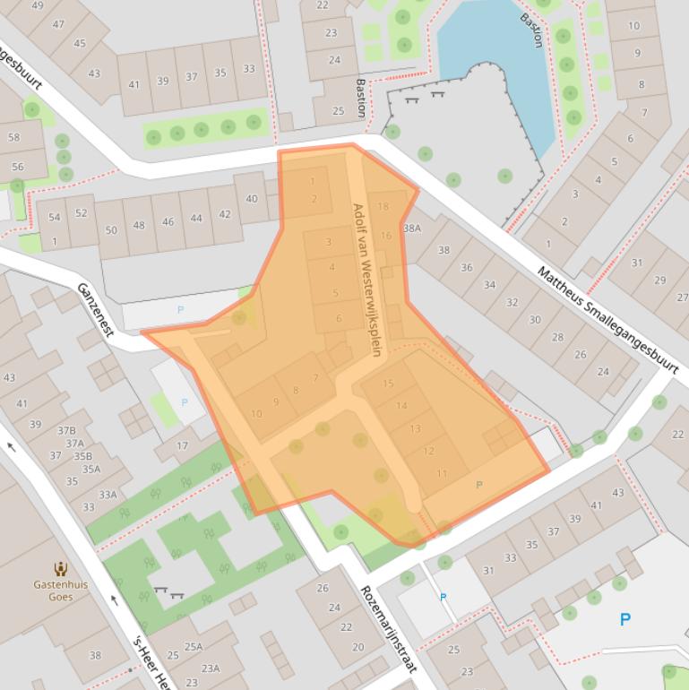 Kaart van postcodegebied 4461ZZ.