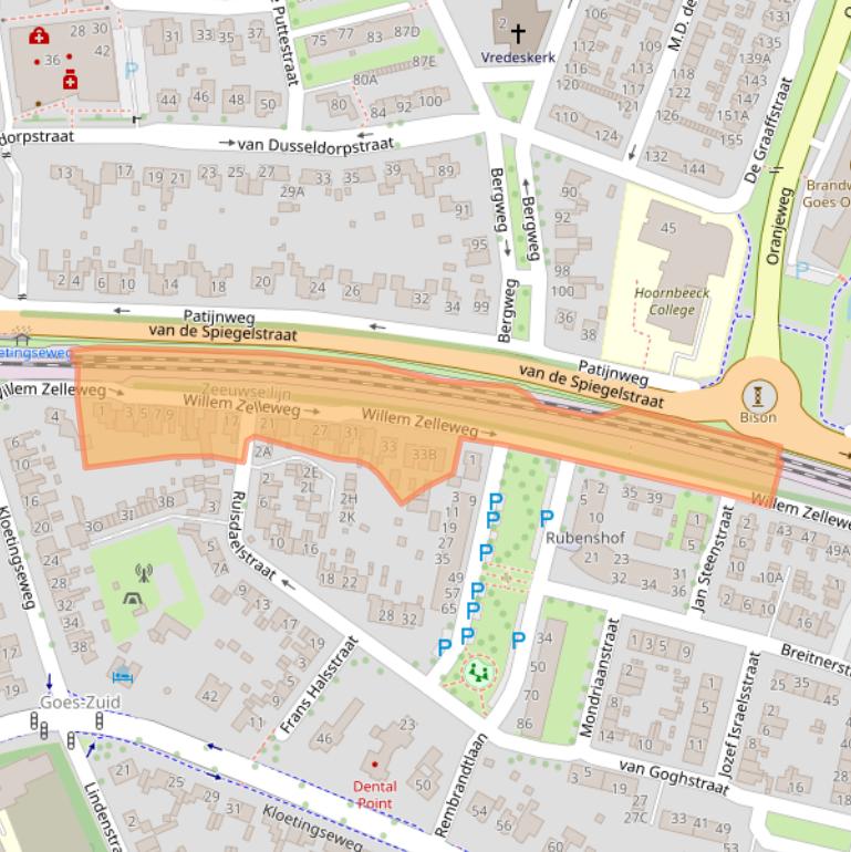 Kaart van postcodegebied 4462AA.