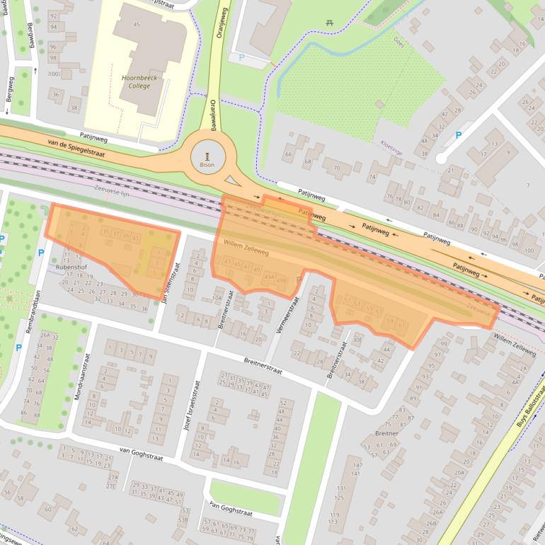 Kaart van postcodegebied 4462AB.