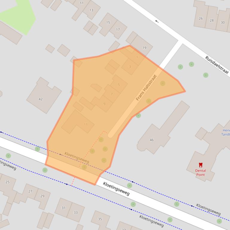 Kaart van postcodegebied 4462AE.