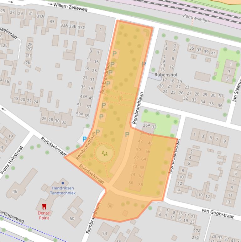 Kaart van postcodegebied 4462AK.