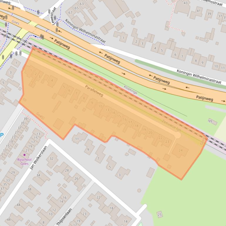 Kaart van postcodegebied 4462AL.