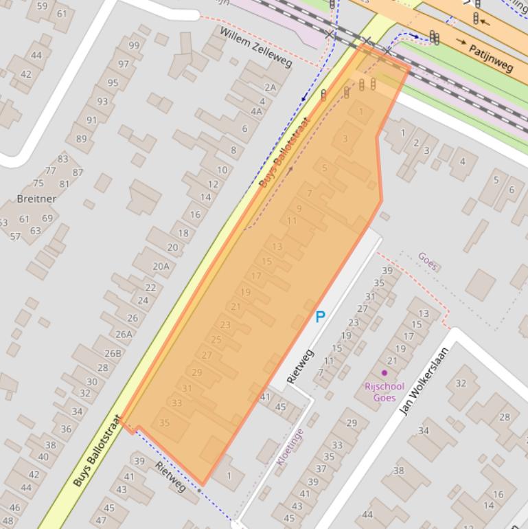 Kaart van postcodegebied 4462AM.