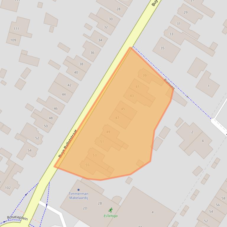 Kaart van postcodegebied 4462AN.