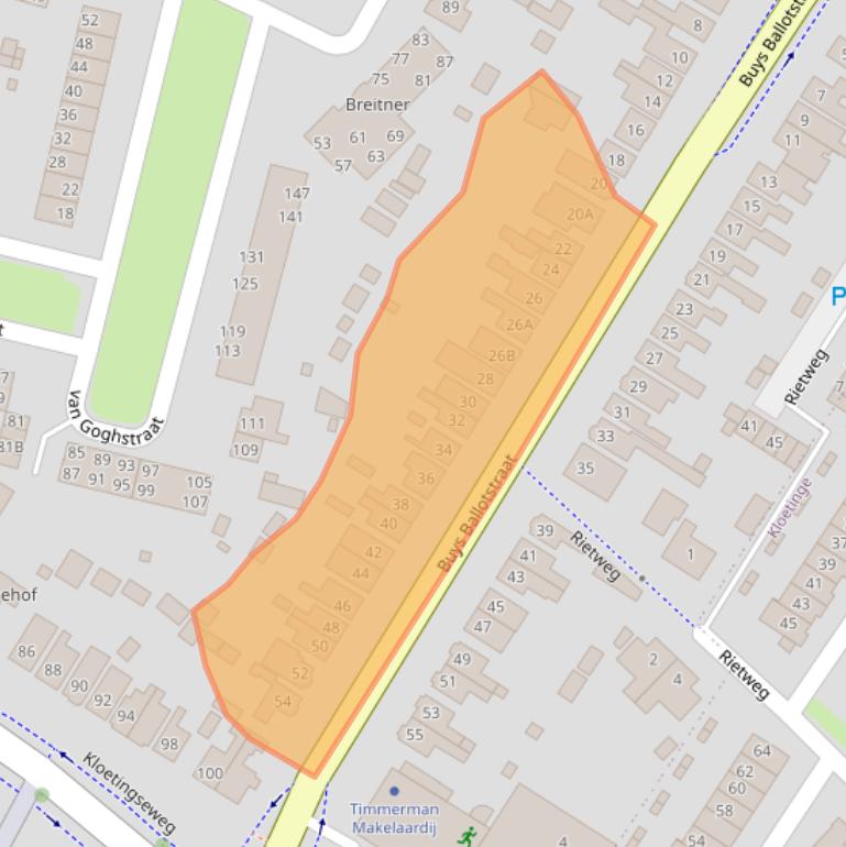 Kaart van postcodegebied 4462AR.