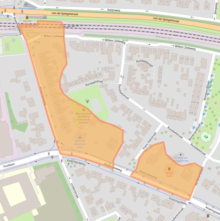 Kaart van postcodegebied 4462BA.