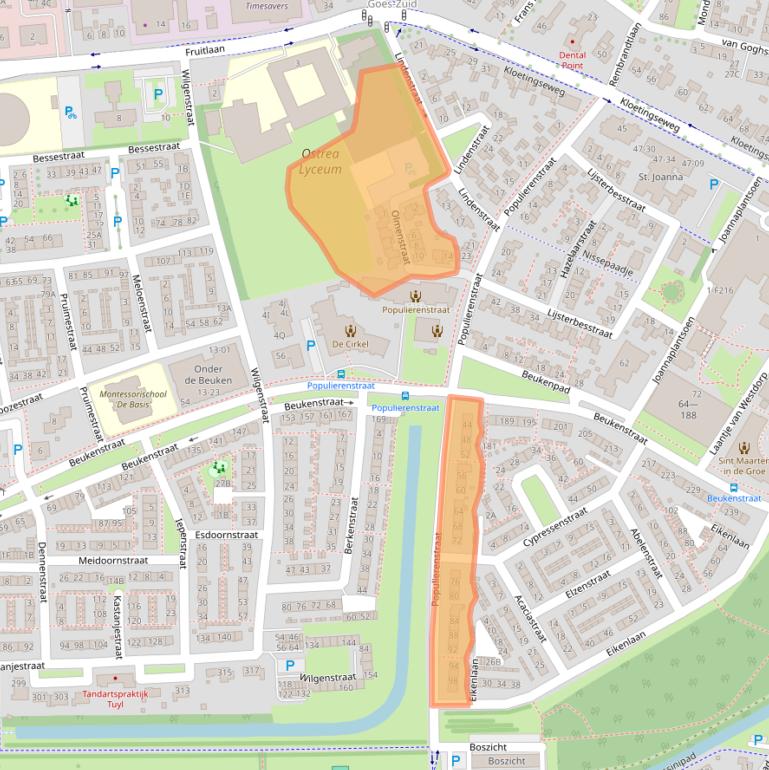 Kaart van postcodegebied 4462BG.