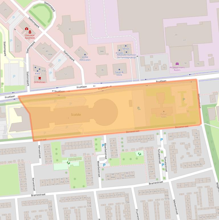 Kaart van postcodegebied 4462CM.