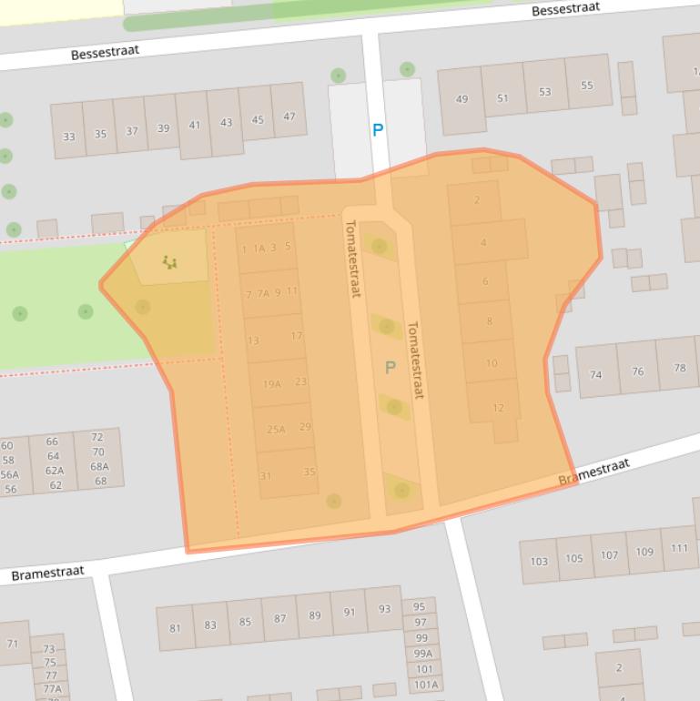 Kaart van postcodegebied 4462CT.