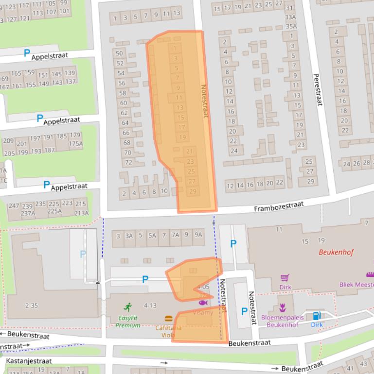 Kaart van postcodegebied 4462EA.