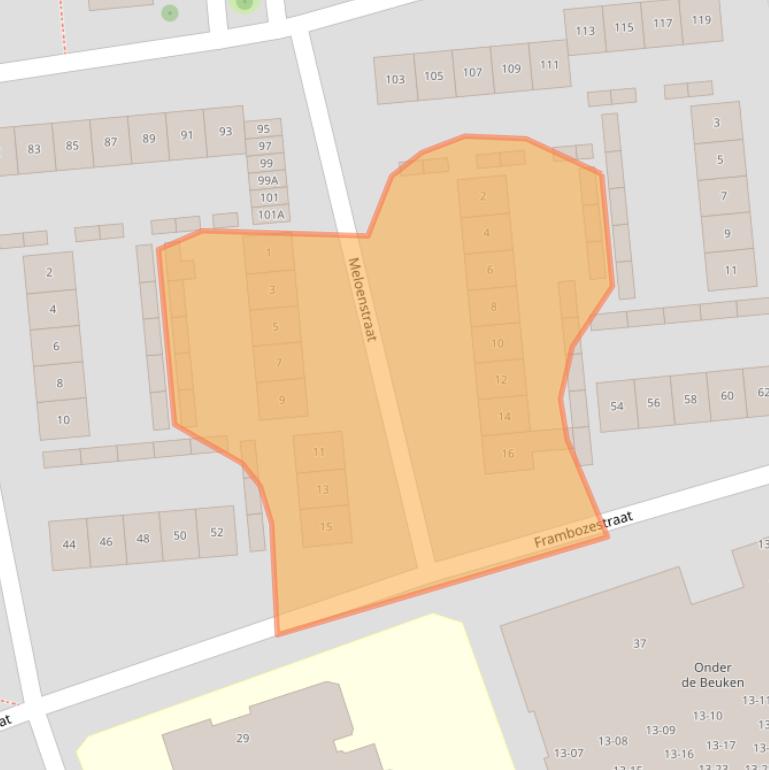 Kaart van postcodegebied 4462EJ.