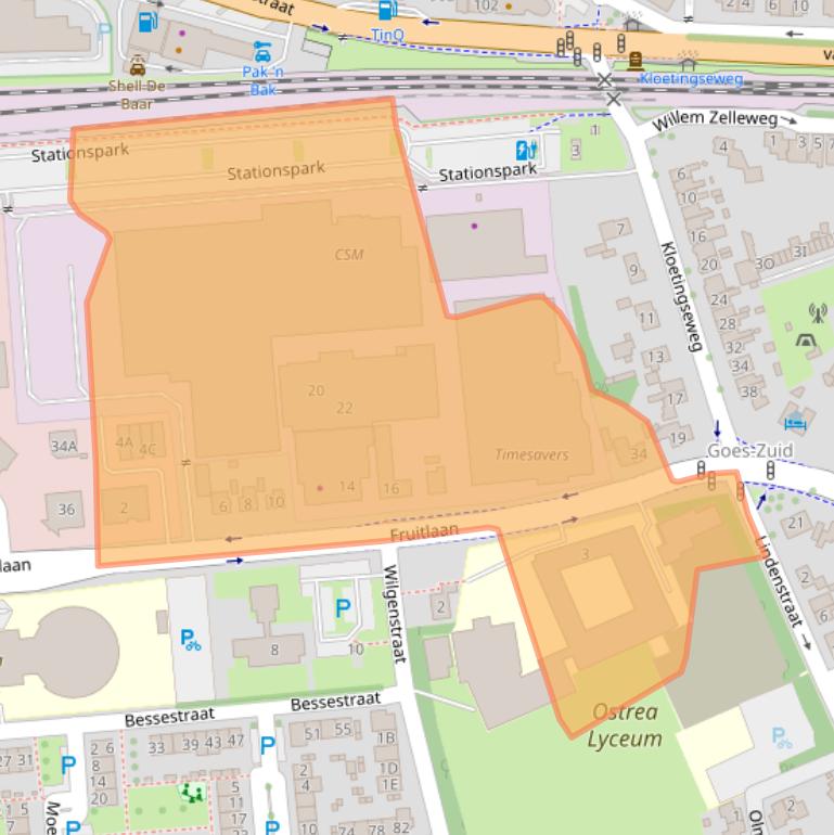 Kaart van postcodegebied 4462EP.