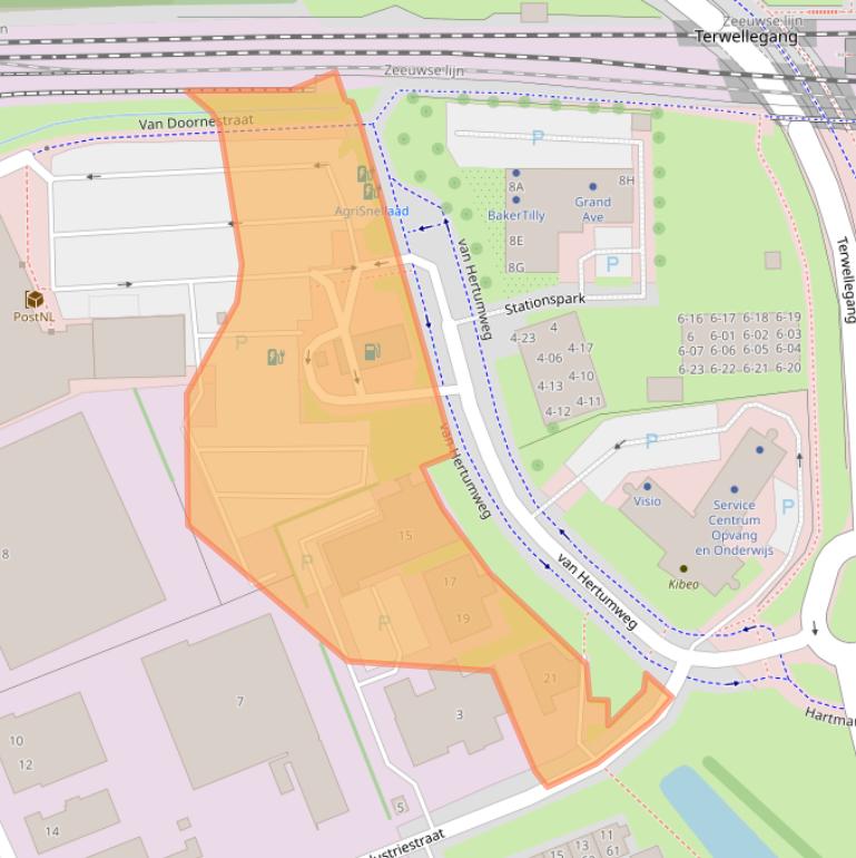 Kaart van postcodegebied 4462EV.
