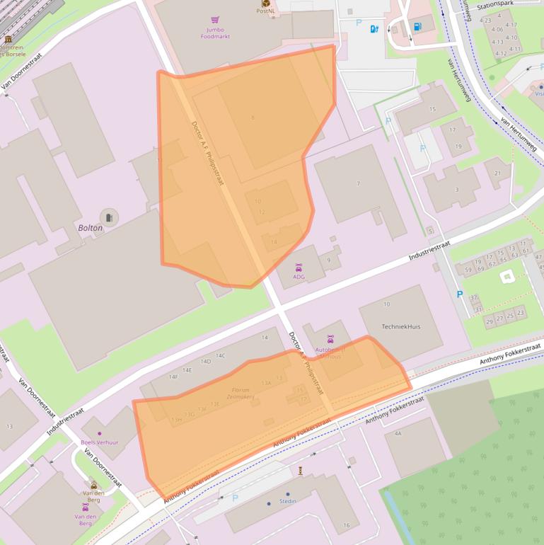 Kaart van postcodegebied 4462EW.