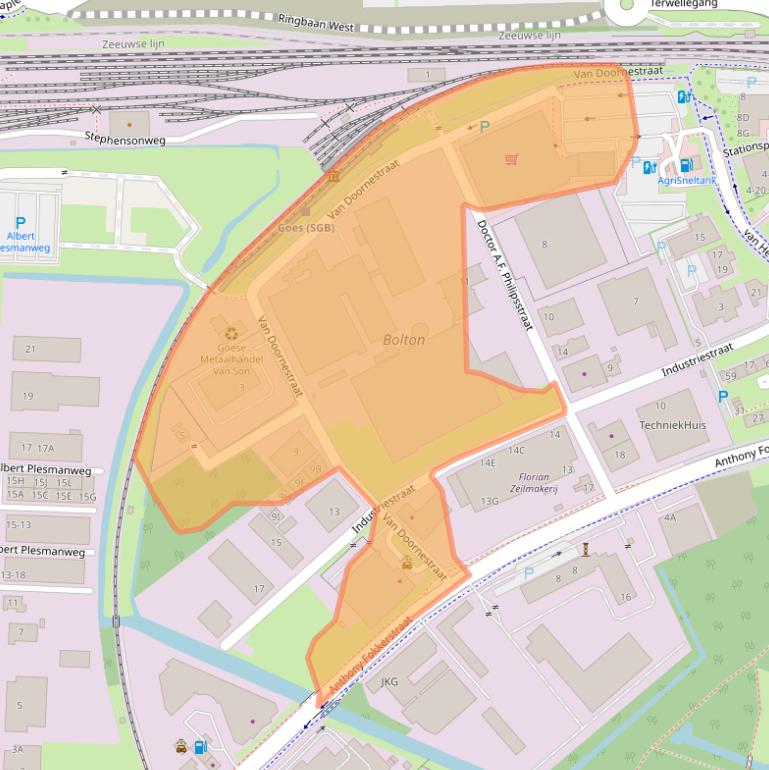 Kaart van postcodegebied 4462EX.