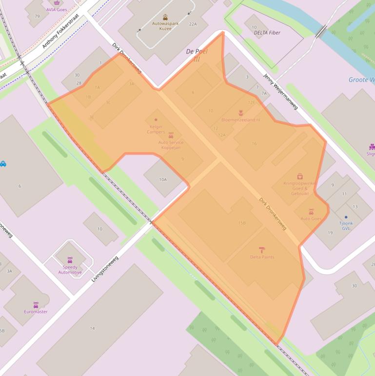 Kaart van postcodegebied 4462GA.