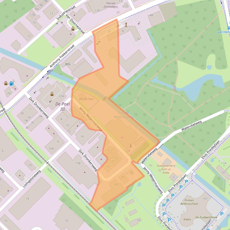 Kaart van postcodegebied 4462GB.