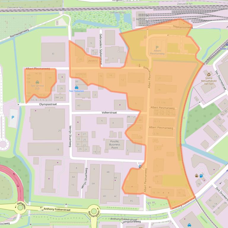 Kaart van postcodegebied 4462GC.