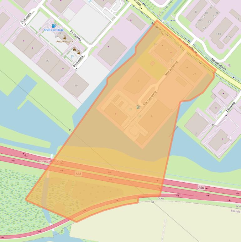 Kaart van postcodegebied 4462HD.