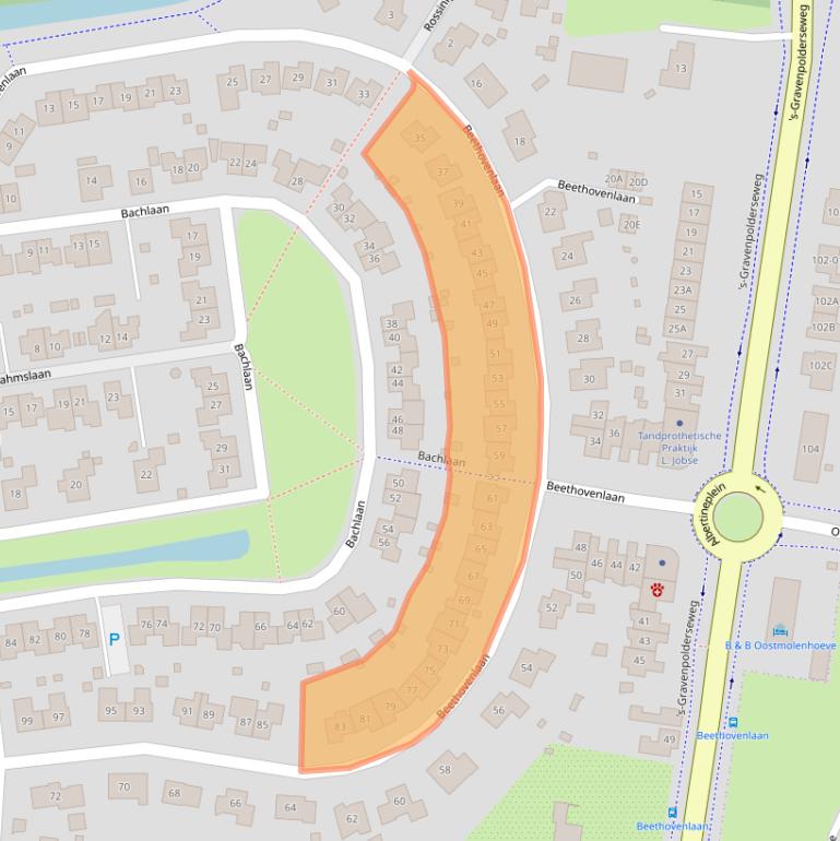 Kaart van postcodegebied 4462JD.