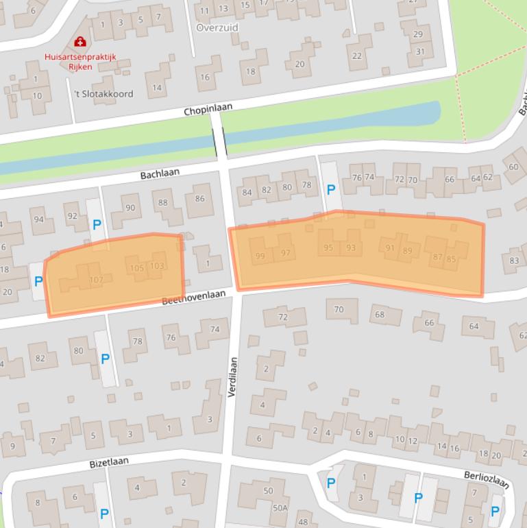 Kaart van postcodegebied 4462JE.