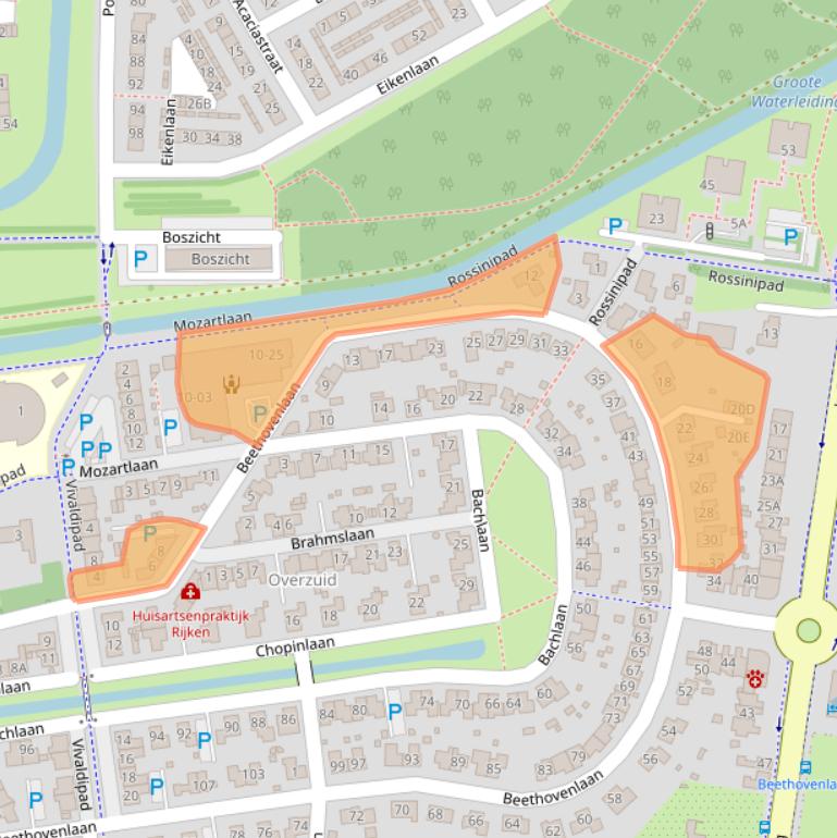 Kaart van postcodegebied 4462JG.