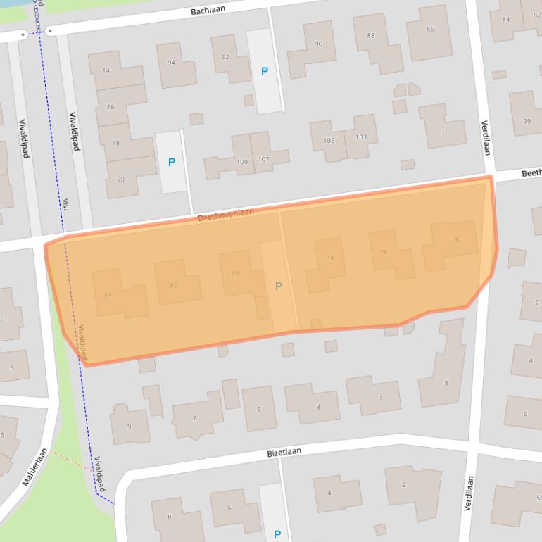 Kaart van postcodegebied 4462JJ.