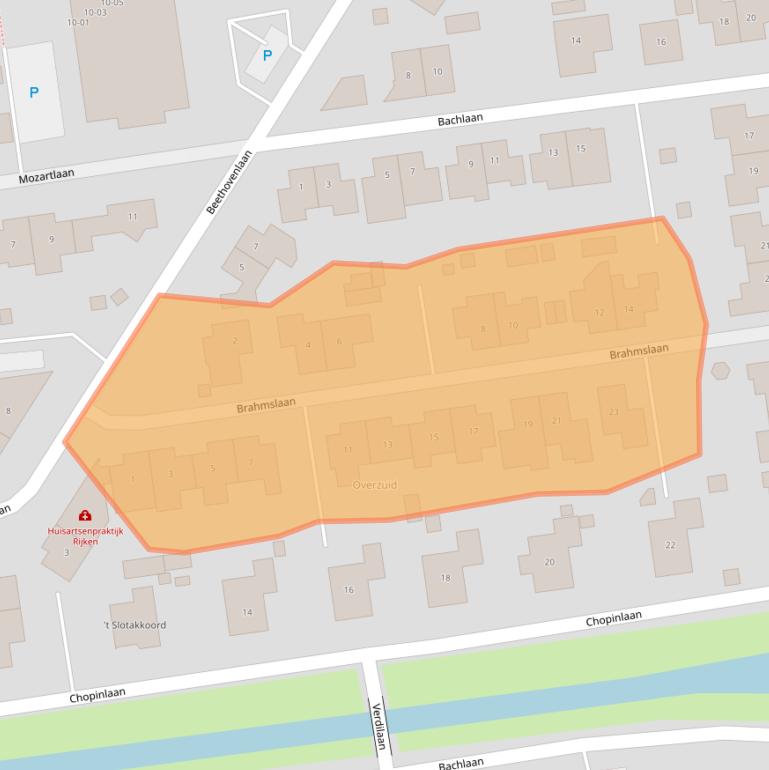 Kaart van postcodegebied 4462JR.