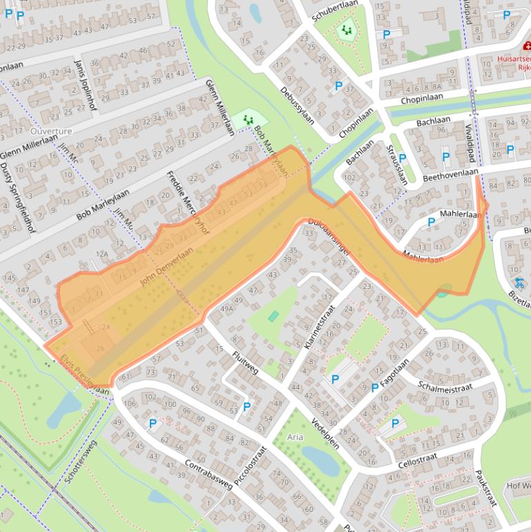 Kaart van postcodegebied 4462LV.