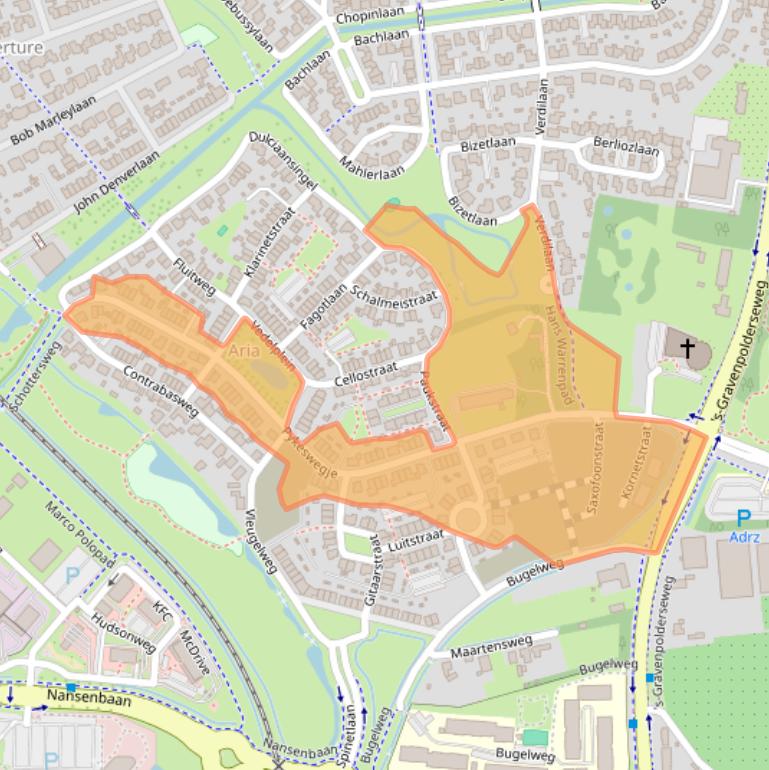 Kaart van postcodegebied 4462PC.