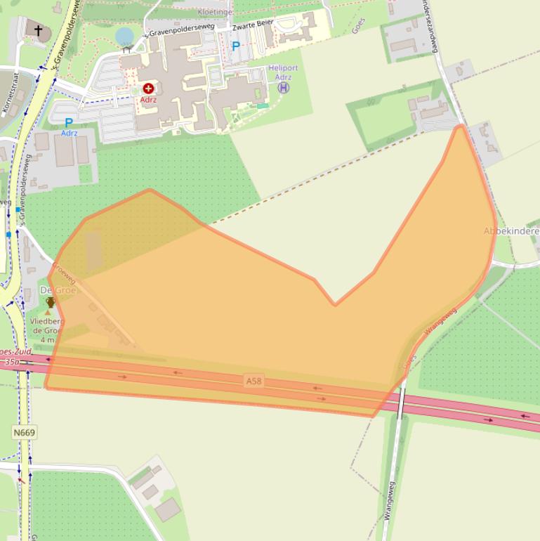 Kaart van postcodegebied 4462RC.