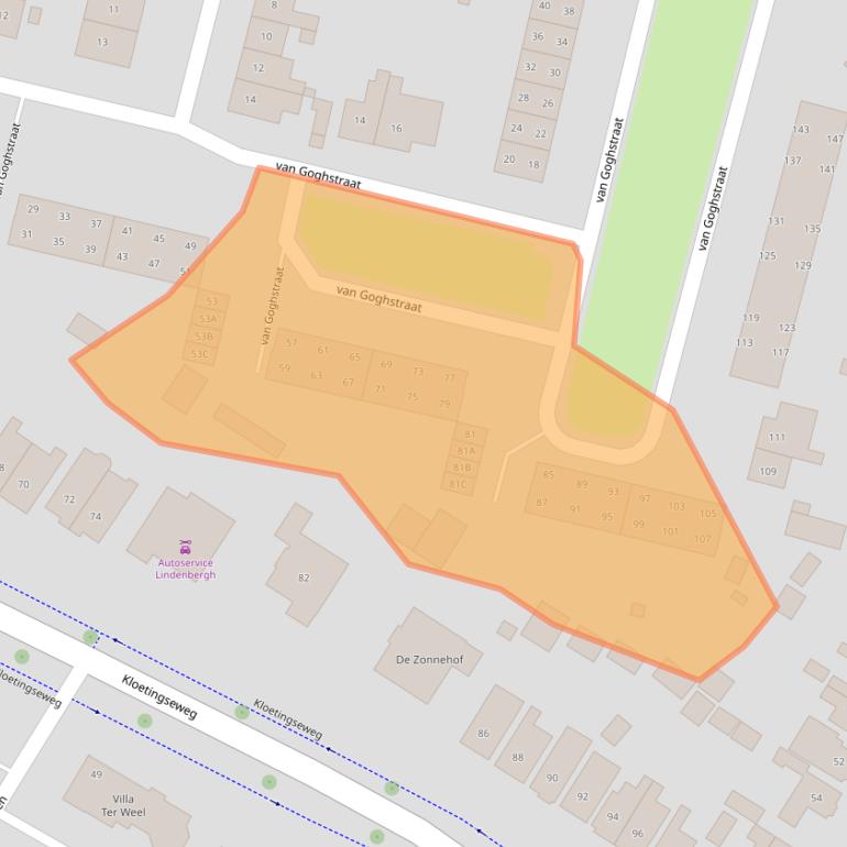 Kaart van postcodegebied 4462SC.